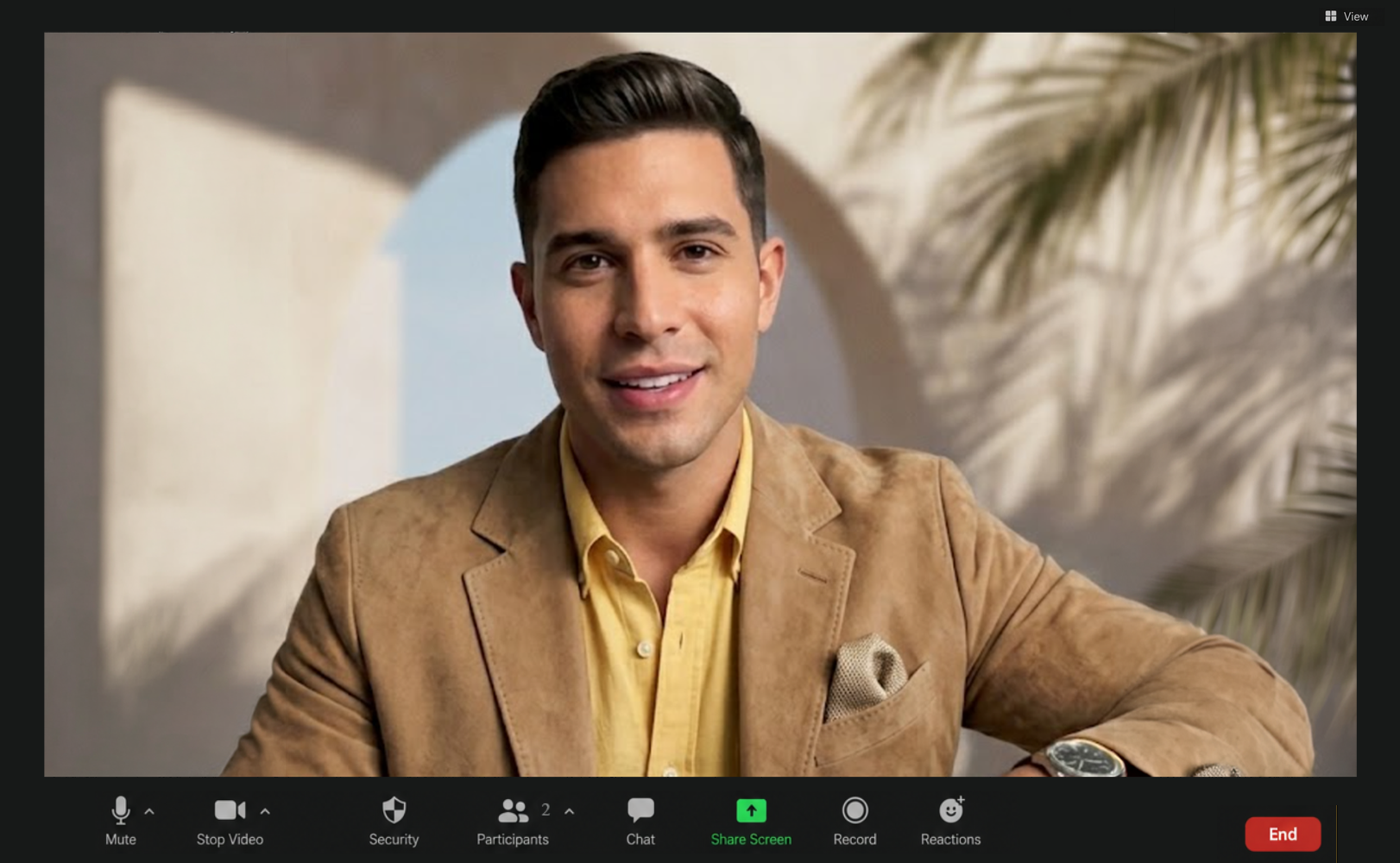 August Vidal on a video call