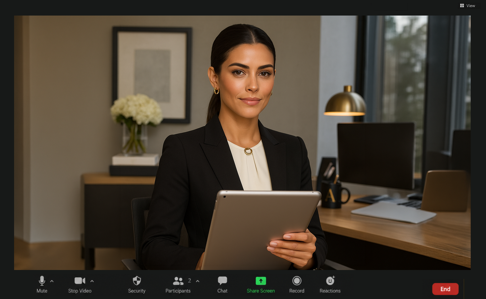 Jen Lopez on a call