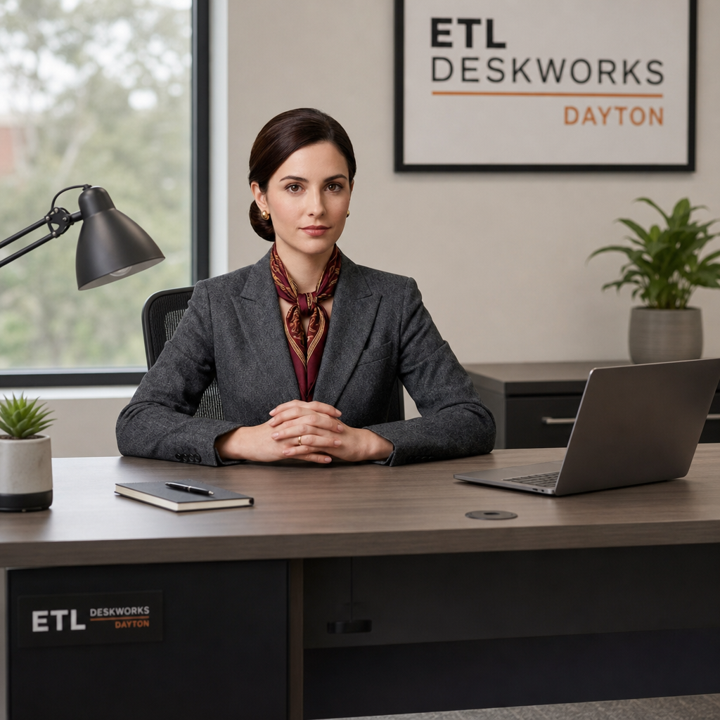 Annika Bender at her desk