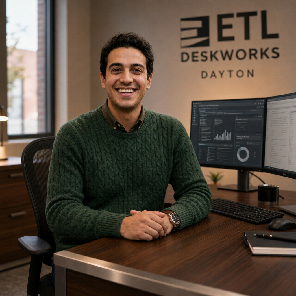 Antonio Crosby at his desk