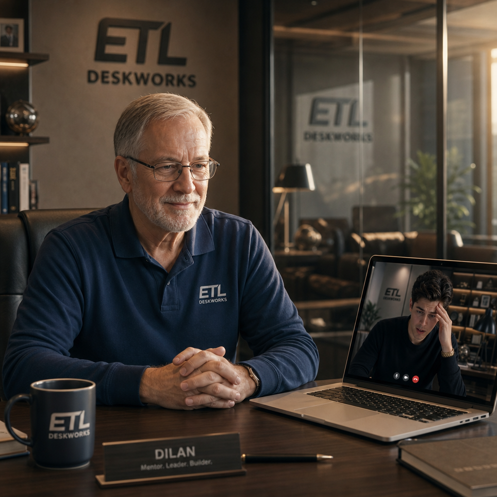 Dilan Wolf at his desk